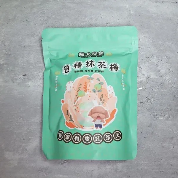 新北市農會真情食品館_東成茶葉-【痴犬找茶】包種抹茶梅(100g)